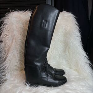 AMAZONAS Cavalier Lace Up Leather‎ English Riding Field Equestrian Tall Boots 5R